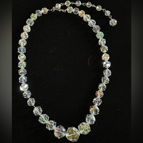 Vintage Estate Crystal Aurora Borealis Strand Necklace - Picture 1 of 6